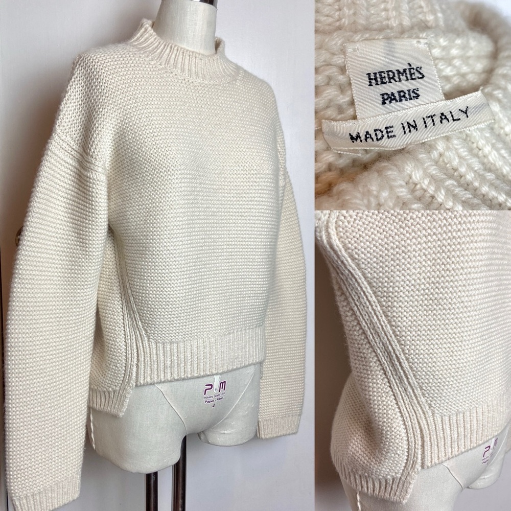 Beautiful Hermès Garter Stitch Pullover Sweater